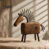 Unique Horse Silhouette Statue Vintage Figurine, Rustic Farmhouse Sculpture, Folk Art Table Ornaments Tabletop Ornament for Home Shelf Mantel Entryway