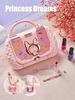Kids Beauty Toys Makeup Kit Little Bag Washable Pretend Play Cosmetic Set Toys With Mirror Non-Toxic & Safe Birthday Gifts Girl