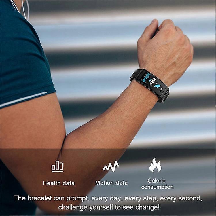 K13 2-in-1 1.14-inch Smart Watch Bluetooth Earphone Sports Bracelet, Leather Strap