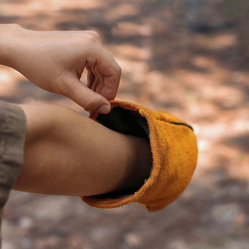 Long Sleeve Work Heat Resistant Fire Gloves Oven Mitts for BBQ Fireplaces Stove