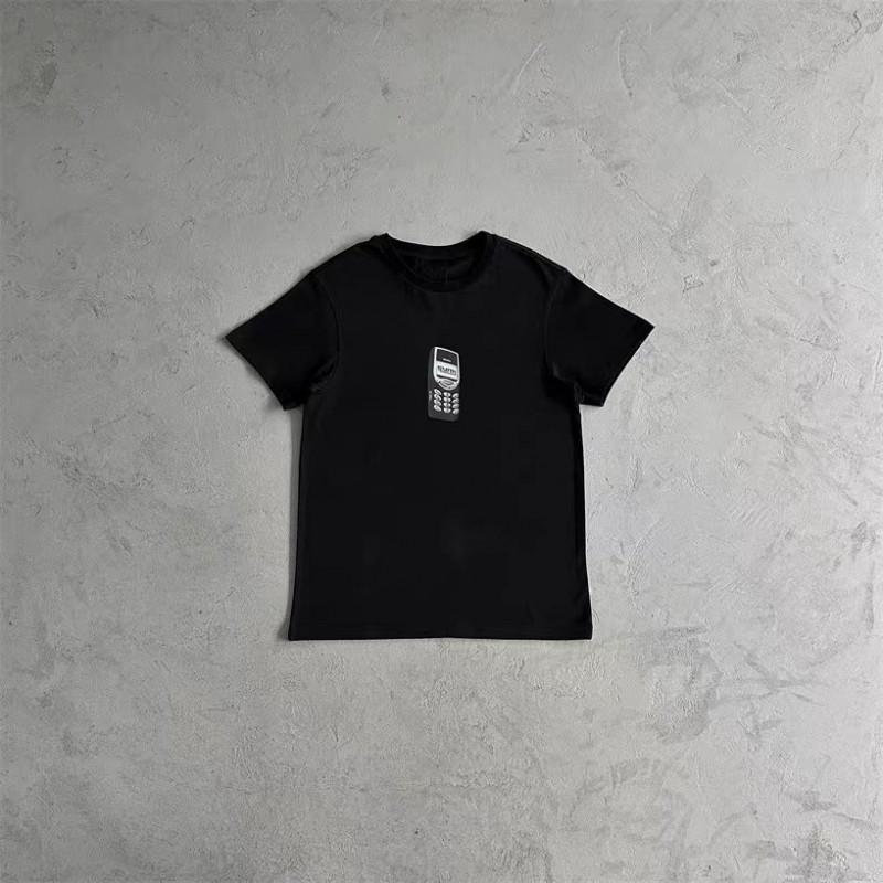 Syna Letter Print Crew Neck Short Sleeve T-Shirt Couples High Street Fashion Casual Top