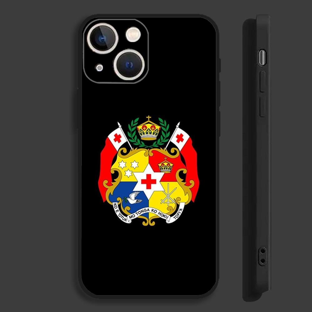 

Tongan Coat of Arms Tonga Phone Case For iPhone 16,15,14,13,12,11,Pro,Max,Plus,Mini,X,XS,XR,8,7,6,S,SE Soft Black Case iPhone12mini