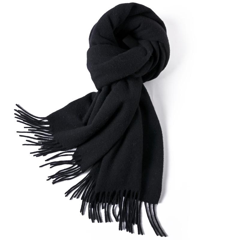 Pure Wool Scarf Winter Men and Women Senior Couple Grey Scarf Shawl Gift Boyfriend Birthday Gift