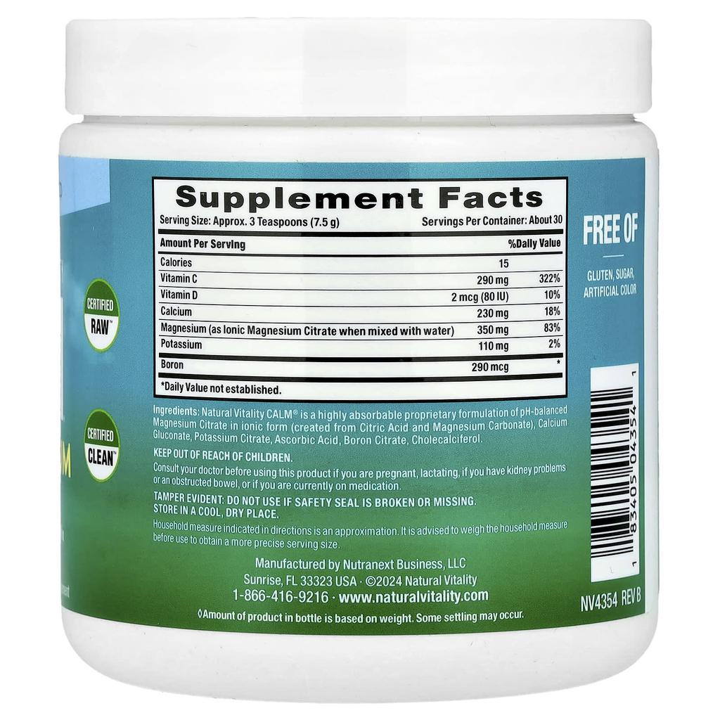 Calm® Plus Calcium, Magnesium-Calcium Drink Mix, Original Unflavored, 227G (8Oz)
