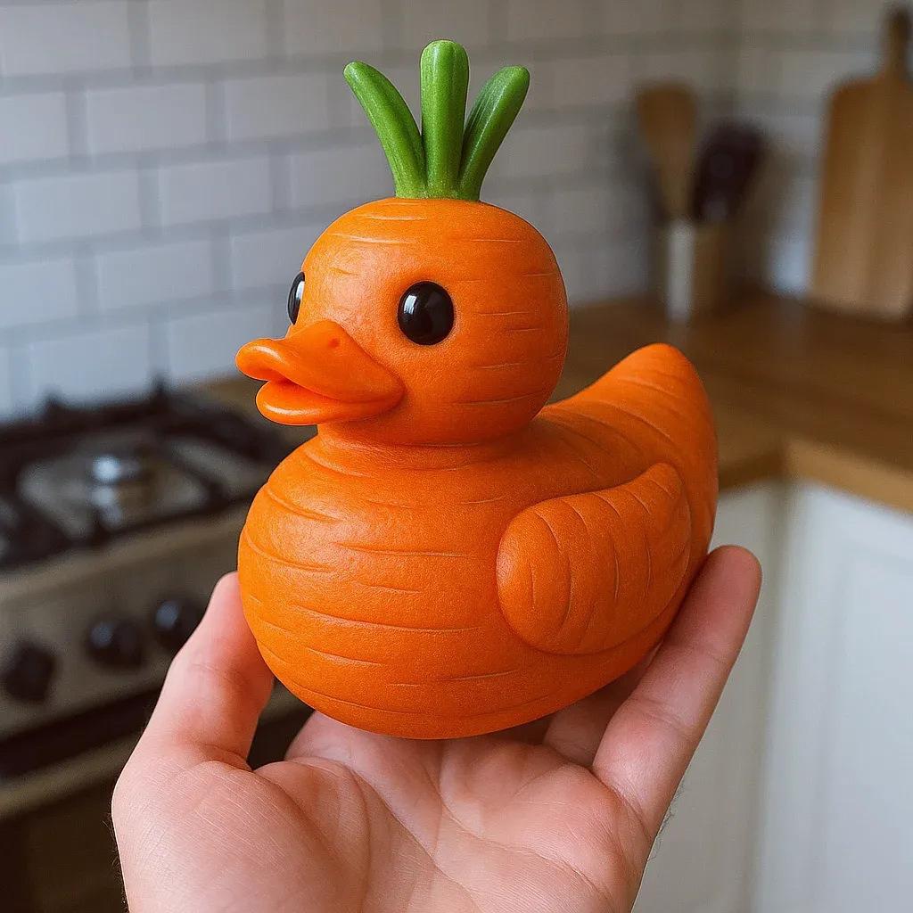 Kawaii Vegetable Resin Duck Figurines - Cute Anime Desk Decor and Gift