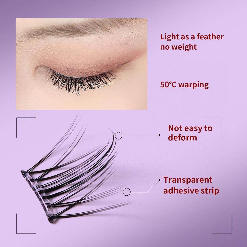 Natural Curling Pre-Glued Eyelashes Soft&Lightweight Various Styles Fluffy Self Adhesive Lash