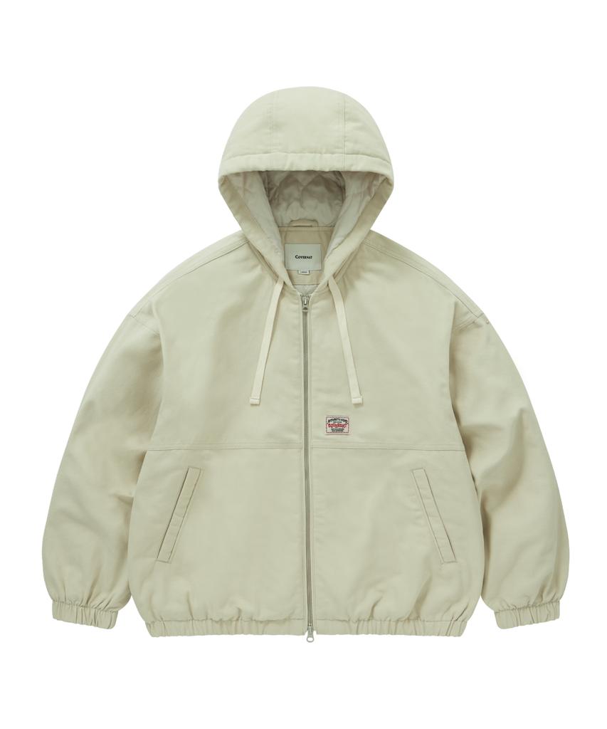 COVERNAT Heavy Oxford Hooded Jacket Cream