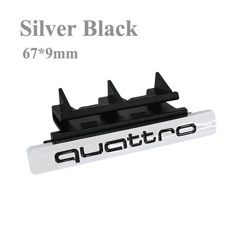 3d ABS Chrome Black Logo Quattro Emblem Car Front Grill Badge For 9s Q5 Accessoriess9