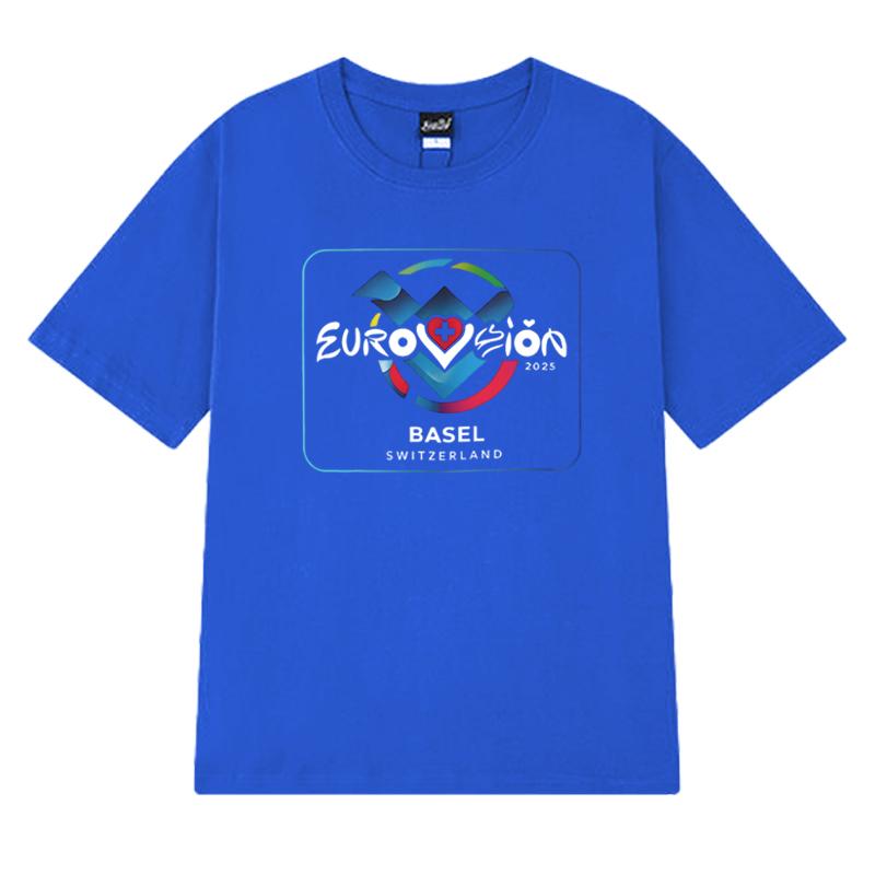 Eurovision Song 2025 Basel Switzerland short sleeve Tshirts Unisex Women Fashion Oversized clothing Unisex 100 Cotton T shirt Top