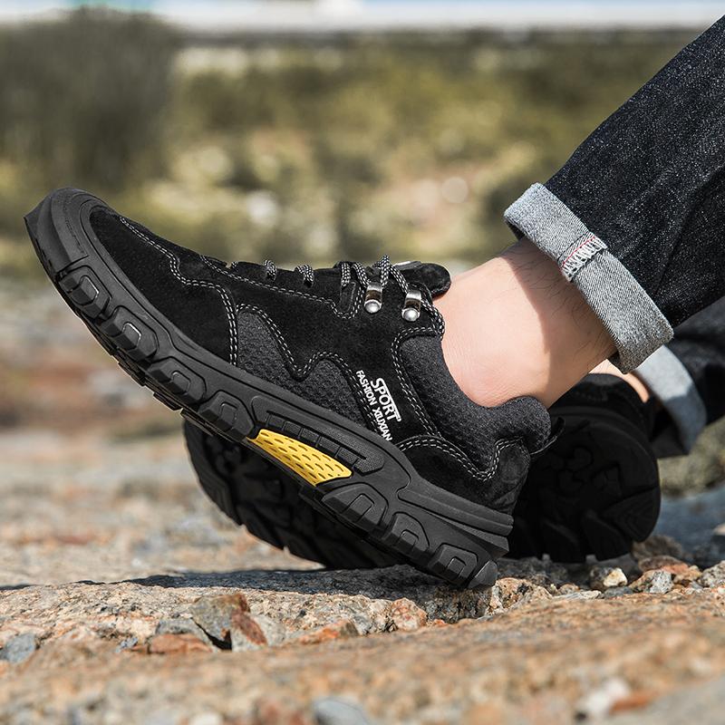 Autumn Winter Men's Leisure Breathable Travel Shoes Low-top Hiking Shoes Non-slip Wear-resistant Outdoor Mountaineering Shoes