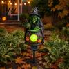 Solar Powered Spooky Lights Witch Cauldron Garden Stake Light, Waterproof Resin Glowing Outdoor Holiday Displays Figurine Statue, Pathway