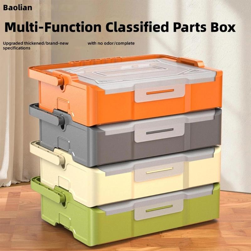 Space Efficient Stackable Storage Container Up To 3 Layers Organize Tool Hardware And Small Items Clear Lid Design