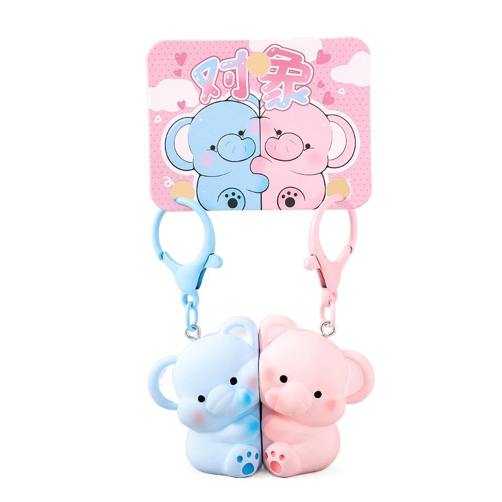 Magnetic Cat Figurine Keychain Capybara Couple Pendants  Car Key Accessories