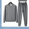 Men's Plus Size Cotton Sportswear Set: Stand Collar Jacket & Crew Neck Sweatshirt, Two or Three Piece Casual Set