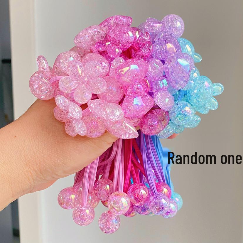 Girls' Cartoon Hair Ties - Colorful Jelly Candy Scrunchies, Elastic Rubber Bands for Kids and Babies, Cute Headwear Accessories.