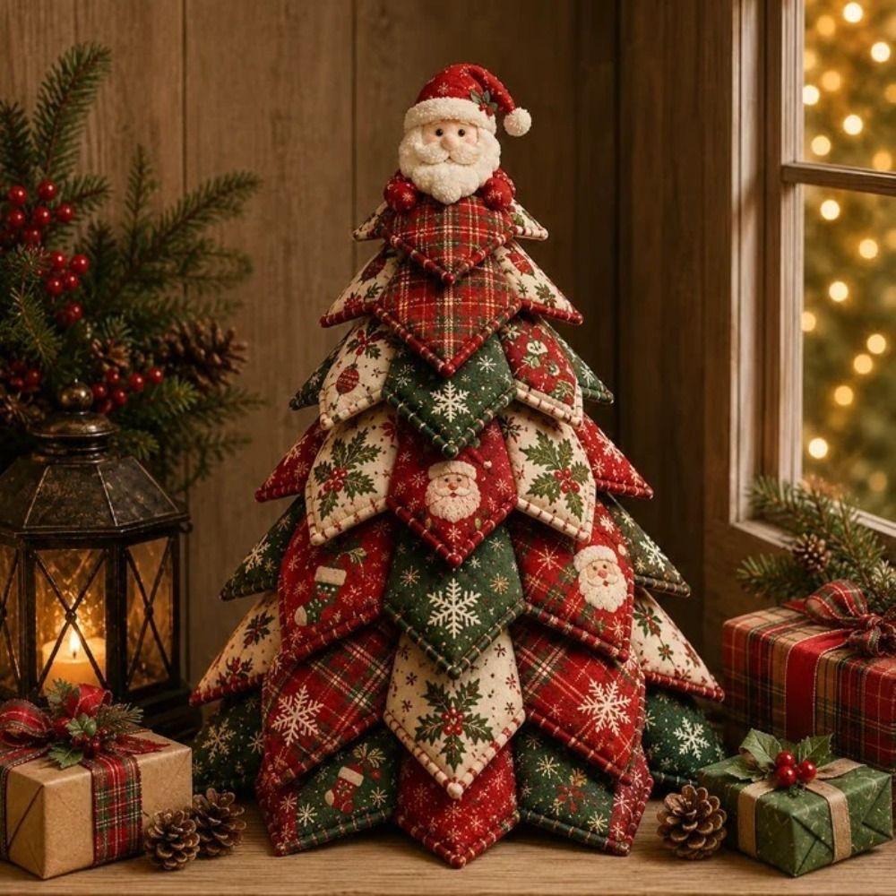 Blumenstoffe Weihnachtsbaum Patchwork-Set Kreatives Design Handgemachtes Dekorations-Kit Heimdekoration