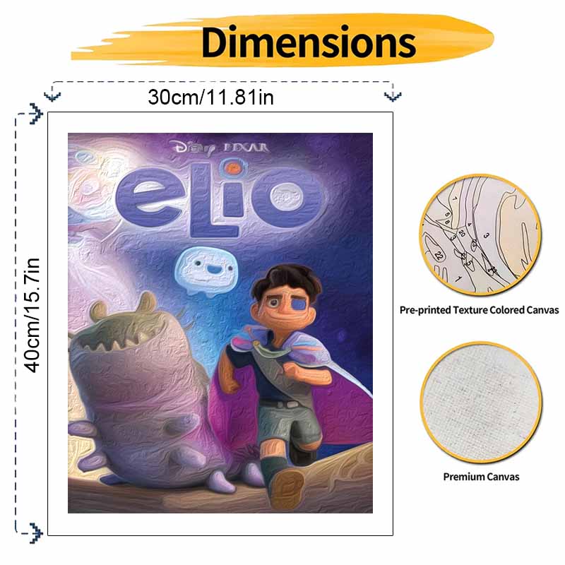 Disney Pixar Elio Oil Painting Art Set Home Wall Decor Handmade Gift Space Adventure Kids Room Art