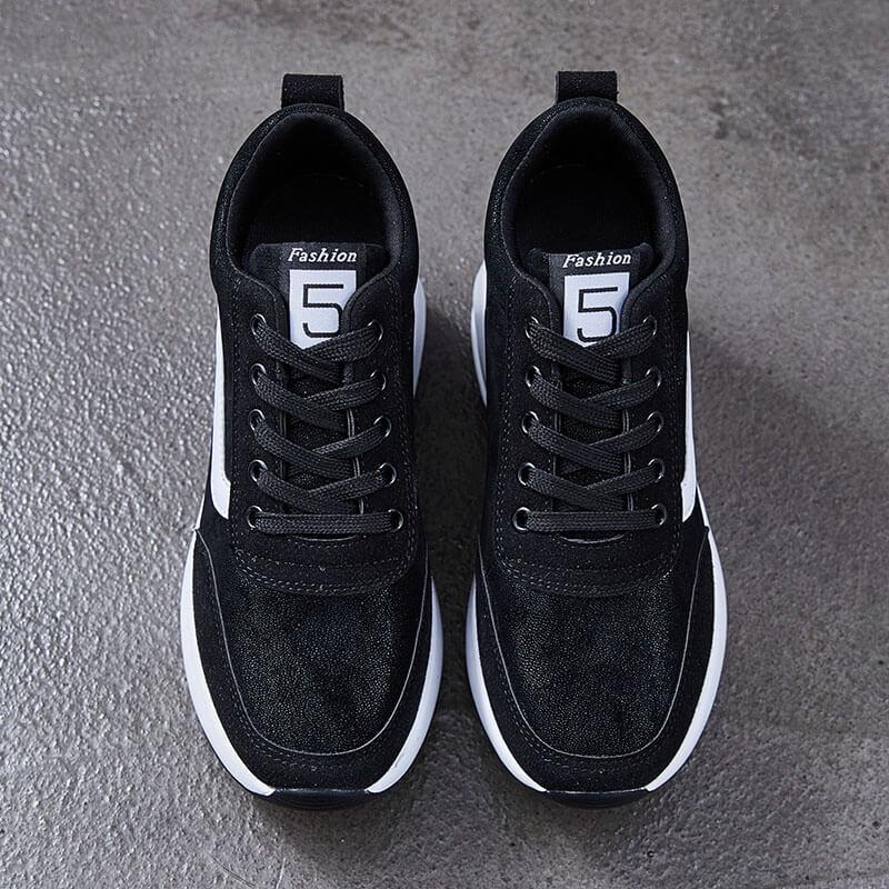 Plus Size Women's Height-Increasing Platform Sneakers - Autumn/Winter, Thick Sole, Trendy Casual Sports Shoes