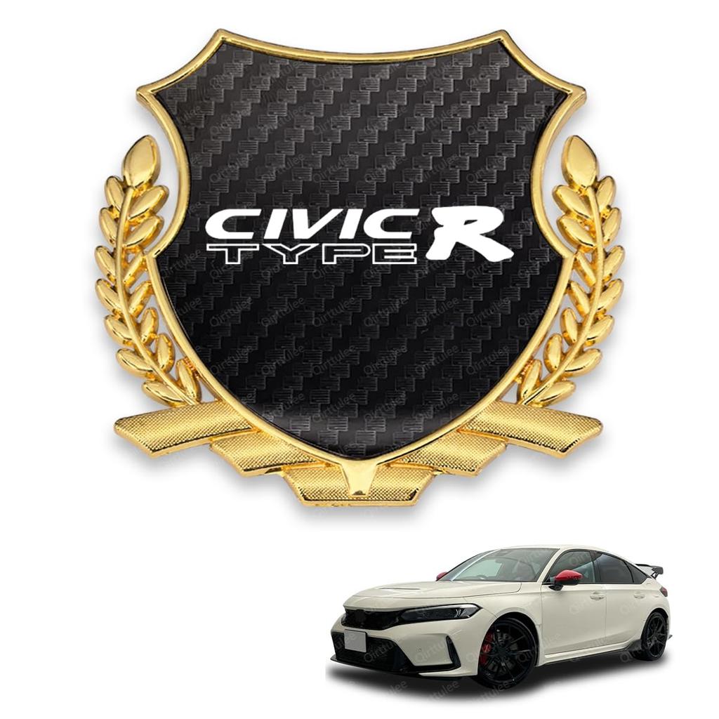 Civic Type R Car Metal Civic Type Civic FL5 Car Sticker Car Logo Decorative Sticker Fiber Civic Type Emblem, Emblem, R, Decal, (Carbon Pattern, R)