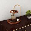 Decorative Wooden Jewelry Organizer 2 Tier Necklace Display Stand for Bathroom Countertop and Drawer Storage