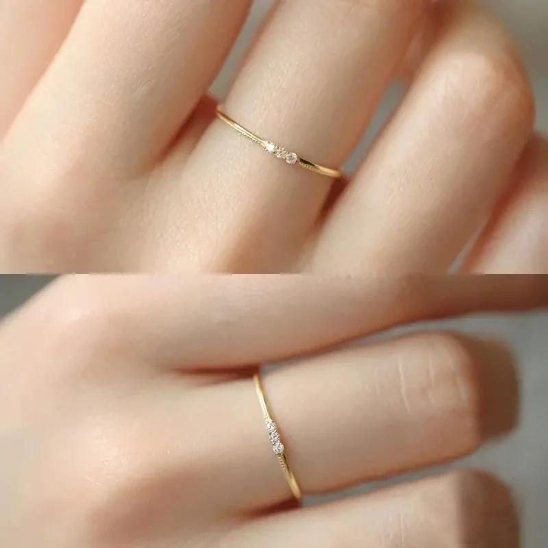 Minimalist Small CZ Finger Rings for Women Metal Silver Color/Gold Color Fashion Versatile Girls Rings Everyday Jewelry