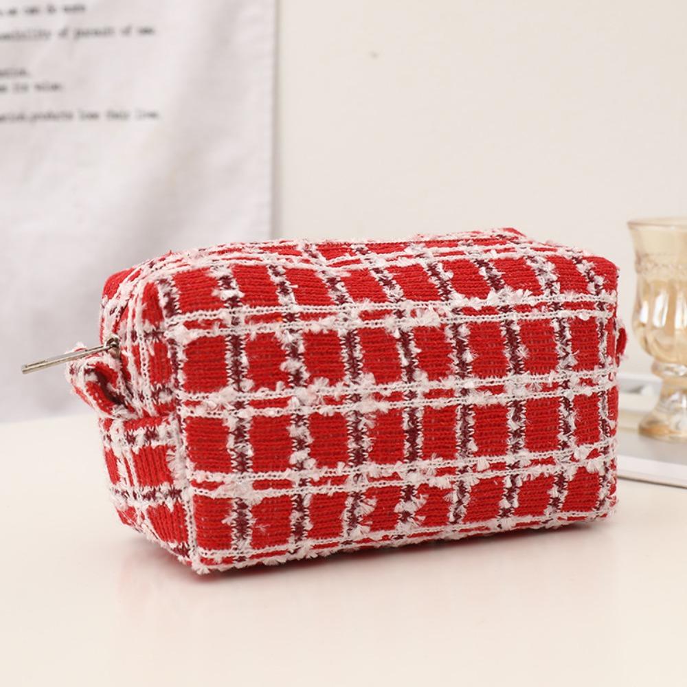 

Large Capacity Christmas Pencil Case Knitted Fabric Knitting Pen Bag Teens Girls Boys Style C