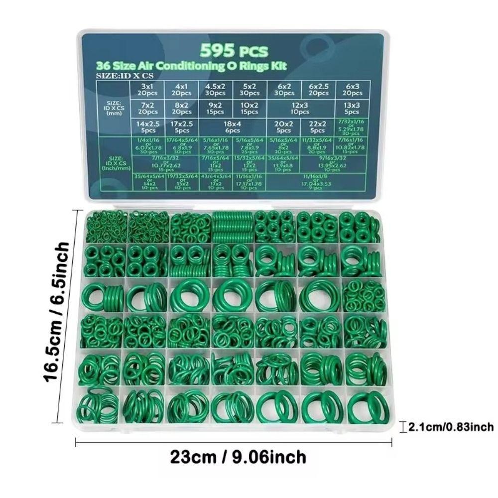 Assortment Set Air Conditioning O Ring Kit 595pcs O-Type Sealing Rubber Ring  Air-Conditioning