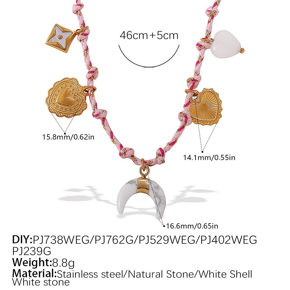 Japan and Korea Fashion Niche DIY Pendant Bracelet Personality Versatile Non-fading Gold-plated Pendant Necklace Jewelry Women