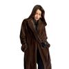 Womens Long Faux Mink Fur Coat With Belt Winter Elegant Commute Outerwear