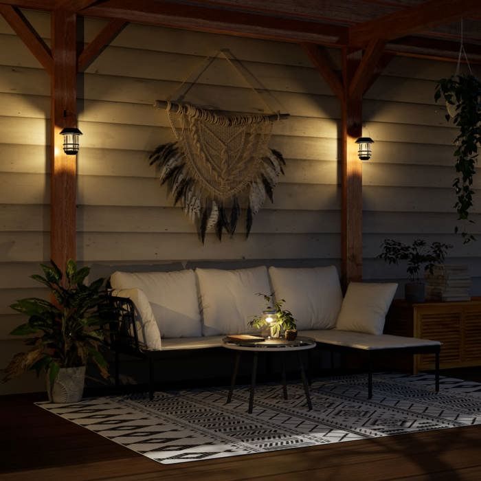 VidaXL Outdoor Solar Wall Lanterns 2 Pcs White, Solar Wall Lantern for Garden, Solar Wall Lamp 4008187