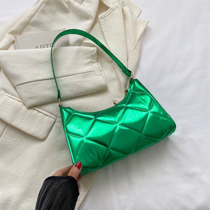 Chic Retro Underarm Bag Perfect For Everyday Use In Black Gold Silver Blue Green зелёный