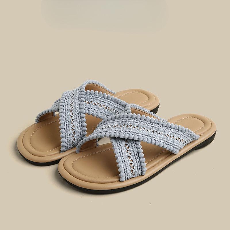 Soft-soled Woven Shoes New Style Beach Flip-flops