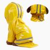 Reflektierender PU Welpen Haustier Regenmantel Wasserdichte Hundejacke Kapuzenregenmantel für Hunde mit Leinenöffnung Kleidung für kleine Hunde Katzen