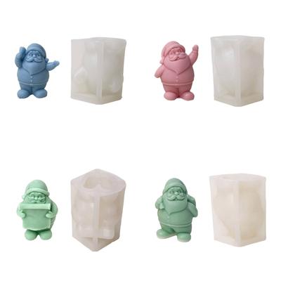 Food Grade Silicone Santa Claus Mould for Candle Making Christmas Craft Reusable Baking Chocolate Candy