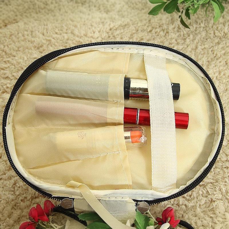 1Pcs Dot Bowknot Women Lace Patchwork Organizer Bag Makeup Cases Female Lace Cosmetic Bag Waterproof Cosmetic Pouch Home