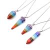 Colar Pingente Pedra de Cristal Natural Sete Cores N772
