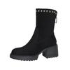 Coarse Heel Fashion Boots 2025 Autumn and Winter Cotton Shoes Piled Thickened Fashion Boots Platform Women's Shoes Winter Super Fire High Heel Short B