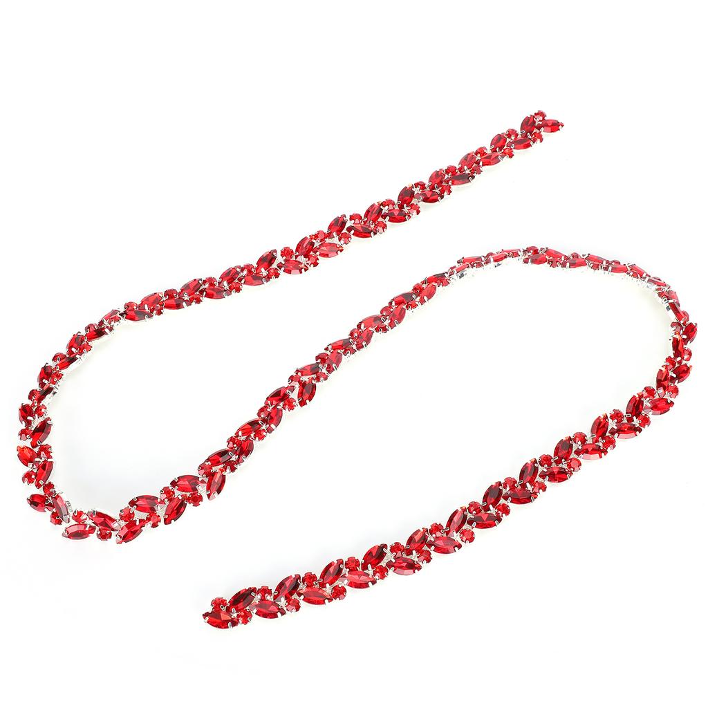 Horse Eye Flower Chain Glass Diamond DIY Shoelace Clothing Decoration AccessoriesBig Red