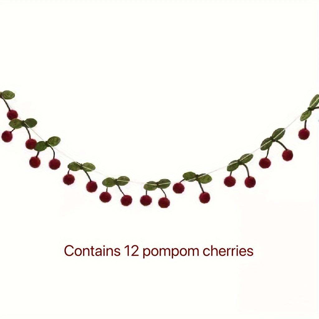

Cherry Wreath Ornament, Cherry Birthday Decoration, Pompom Felt Pennant, Cherry Wreath, Colorful Fruit Hanging Birthday Wedding Wall Decoration бордовый