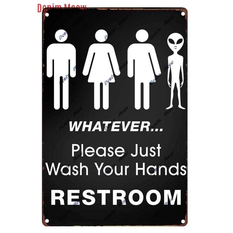Funny Personalized Washroom, Metal Tin Signs, Vintage Toilet Sign, WC Lavatory Wall Art, Bathroom Decor, Restroom Plates, WY156