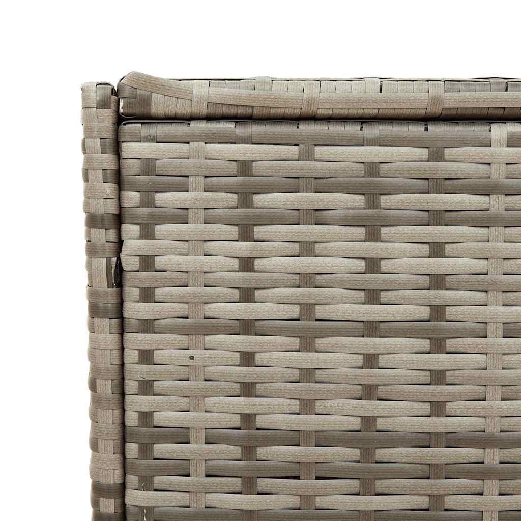 Garden Storage Chest with Wheels Gray 283 L Poly Rattan
