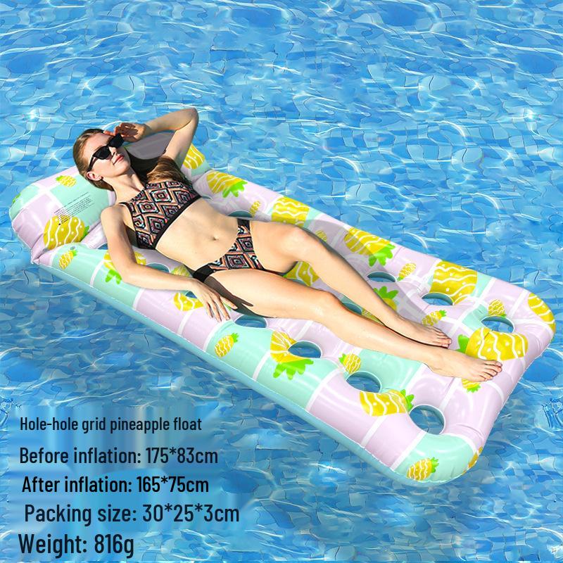 Nafukovací PVC lehátko: Skládací pruhované plavací lehátko