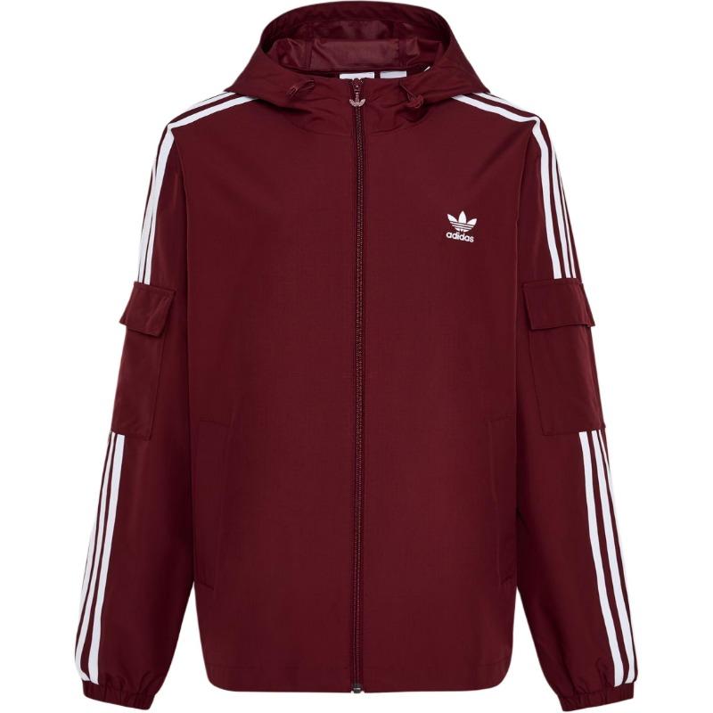adidas Originals Trefoil Hooded Windbreaker Burgundy Unisex KV8848