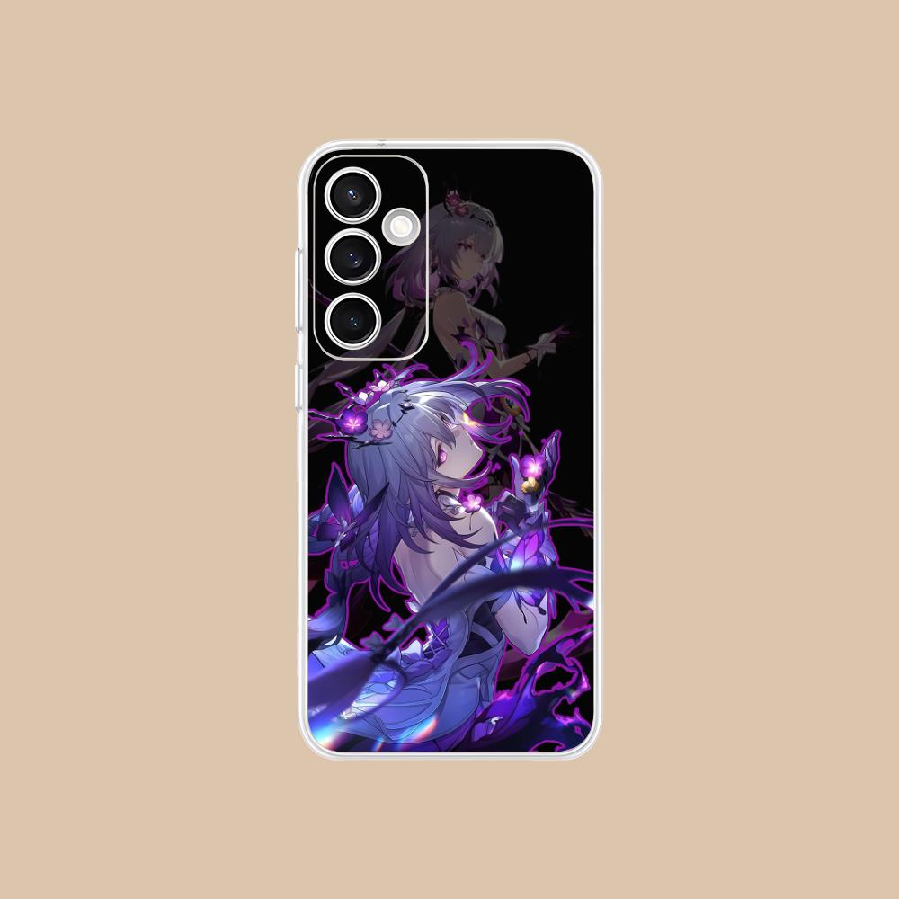HSR Castorice Clear Mobile Phone Case for Samsung Galaxy S25 S24 S23 S22 S21Plus FE Ultra Colorful Cover