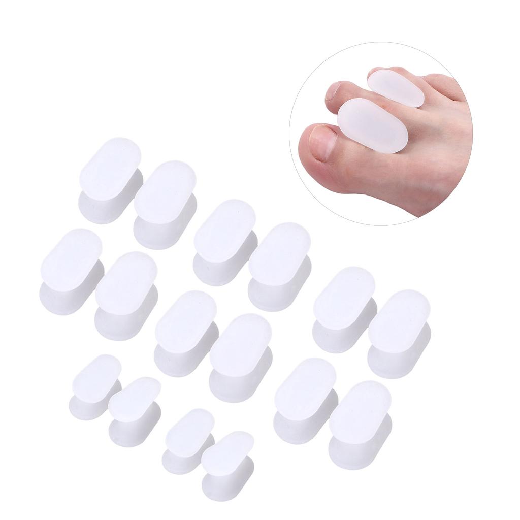 8pairs Box Silicone Toe Separator Pain Relief Hallux Valgus Corrector Overlapping Toes Separator (S+L)