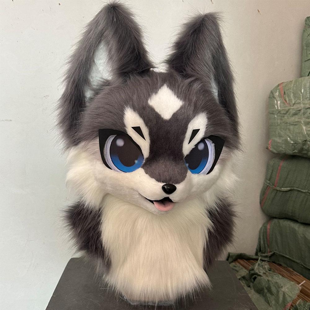 Fursuits head cheap animal head costume cat  furry head kemono cute dog head costume Halloween role-playing costume