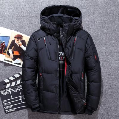Chaqueta gruesa de plumón de pato blanco cálido para invierno, prendas de vestir, Parka de nieve para hombre, abrigo con capucha