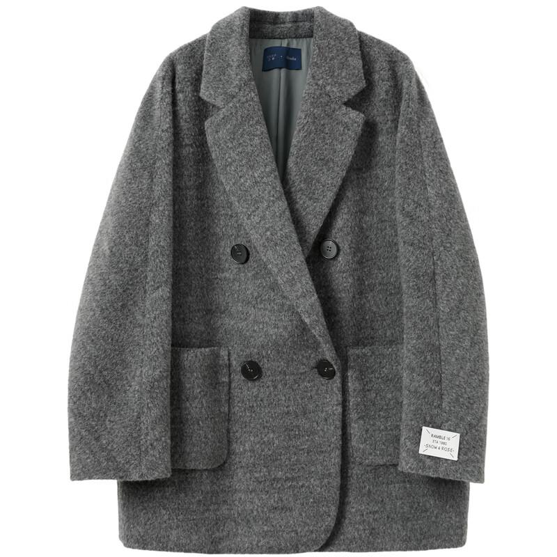 Sancai Women's Winter Wool Blend Mid-Length Coat