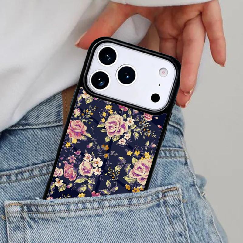 Vintage Leaf Flower Phone Case for iPhone 17ProMax 12 13 14 15 16e 17 Pro Max Plus Air Cover