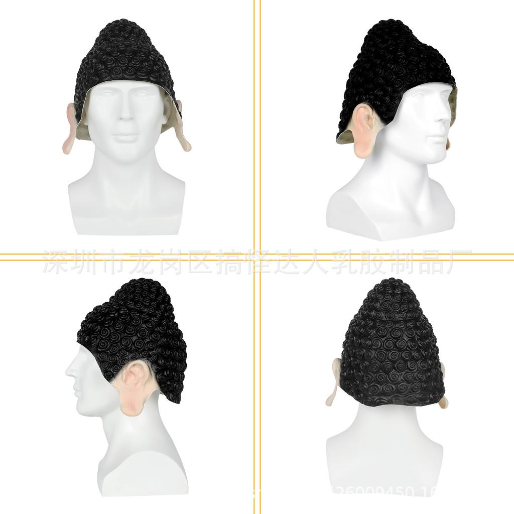 Buddha swimming cap, Tathagata Buddha adult hat, Buddha funny prank cosplay Buddha headgear latex hat